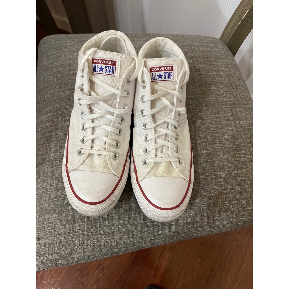 Converse All Star Mid Top White Canvas Sneakers Classic Casual Shoes W10